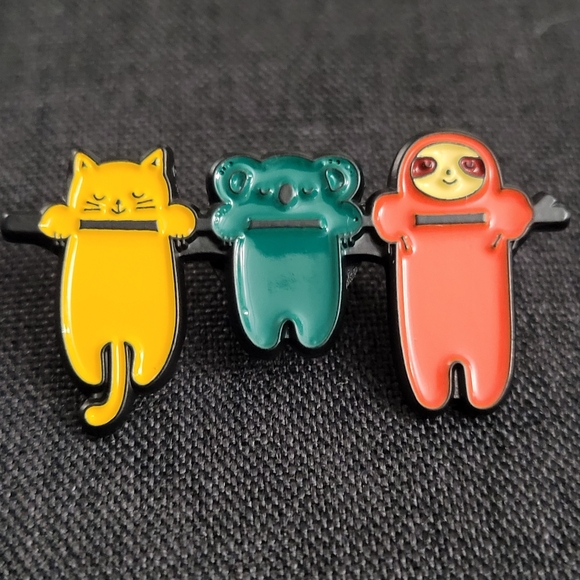 Cat, Koala, & Sloth Hangin With Friends Enamel Pin - Picture 3 of 12